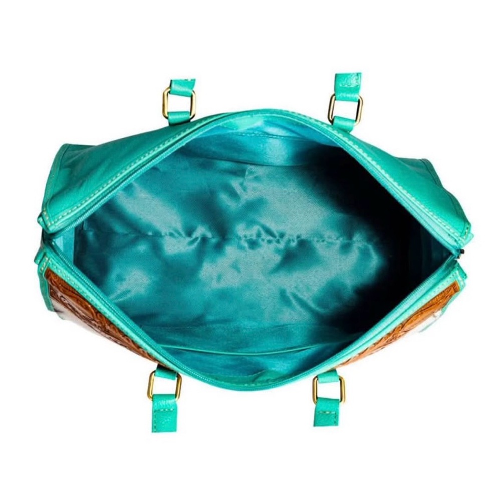 Myra Bag Turquoise and Cowhide Shoulder Bag - Picture 3 of 7